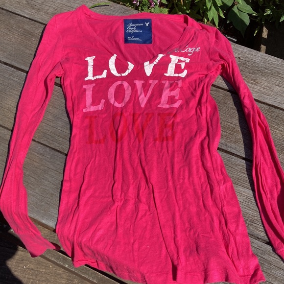 Womens American Eagle long sleeve v-neck shirt - Picture 4 of 4